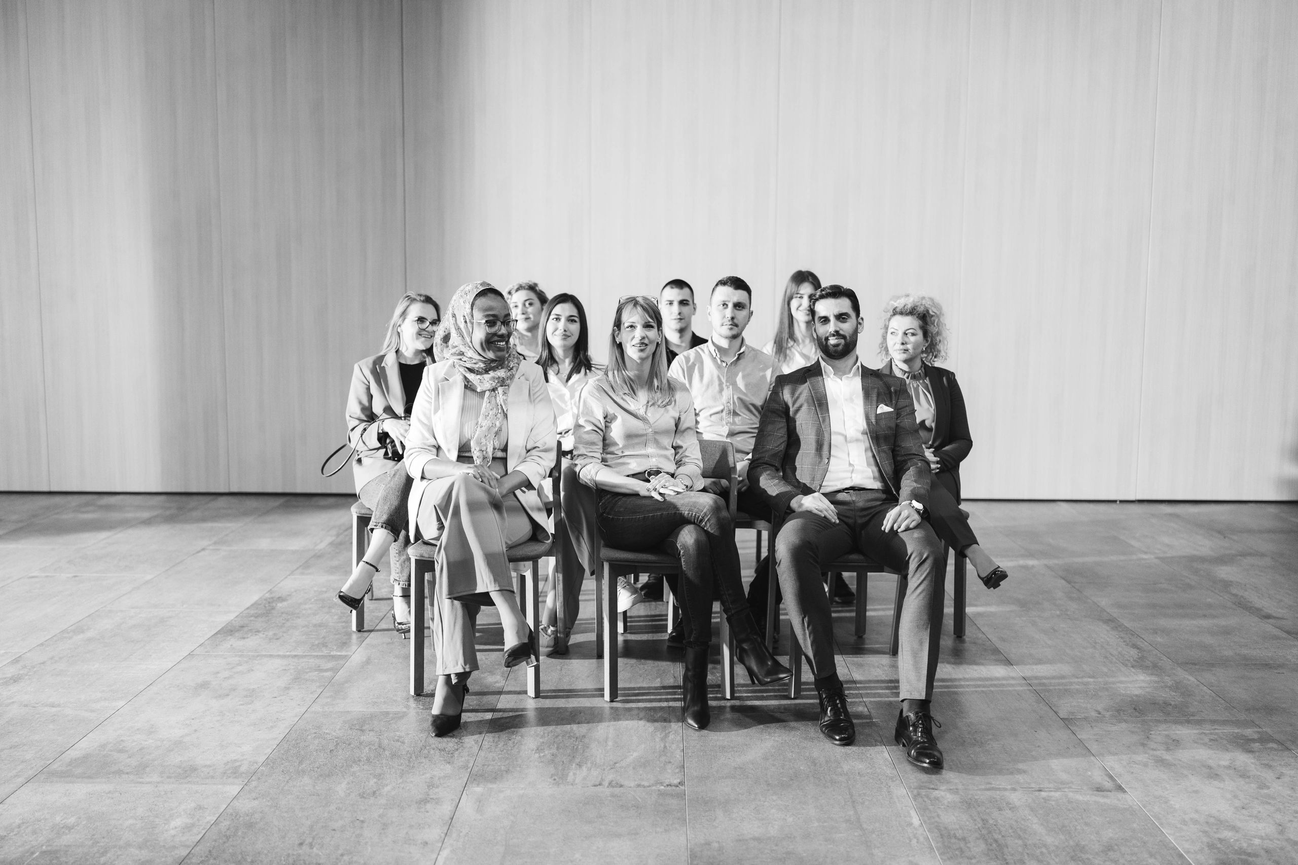 Professionals attending a training seminar