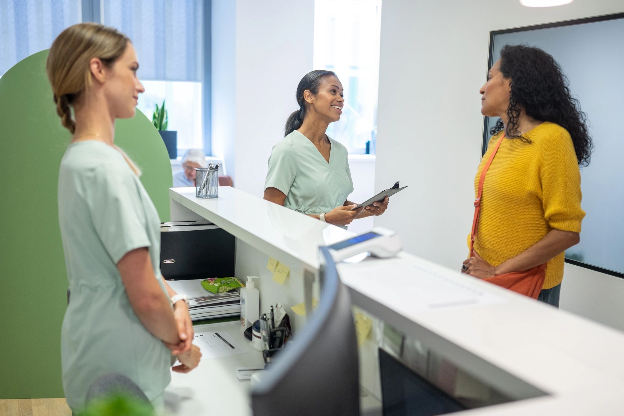 Professional consultation in a modern clinic setting